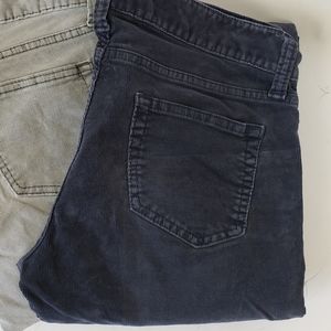 Uniqlo Corduroy Pants Navy Blue Slim Fit Leg 26in